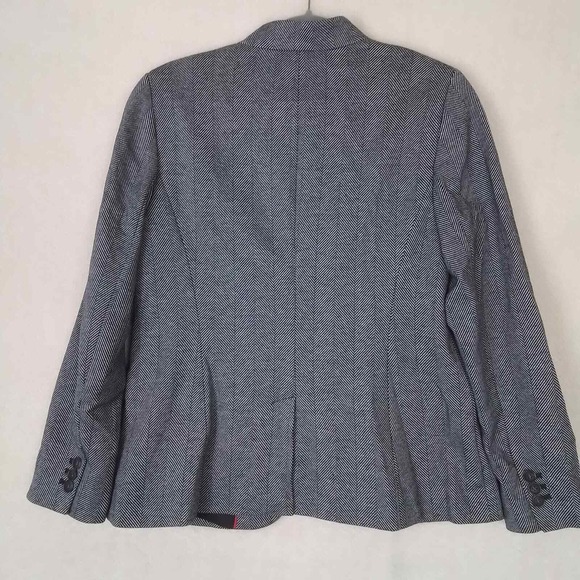 Talbots Aberdeen Blazer Womens Sz 10 Black Tweed Career Jacket Cotton‎ Blend - Picture 2 of 15